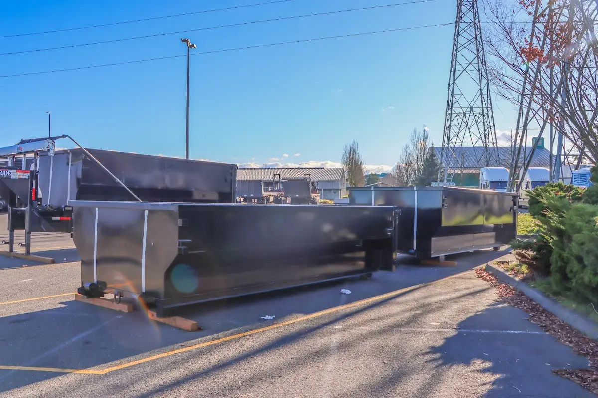 Roll-off dumpster ready for waste disposal at job site for Construction Dumpster Rental in Oildale